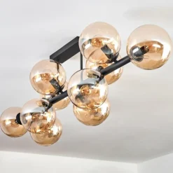 Gastor Plafonnier, Boule lumineuse Ambre, 10 lumières