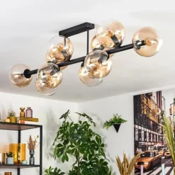 Gastor Plafonnier, Boule lumineuse Ambre, Clair, 10 lumières