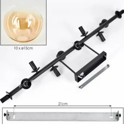 Gastor Plafonnier, Boule lumineuse Ambre, Clair, 10 lumières