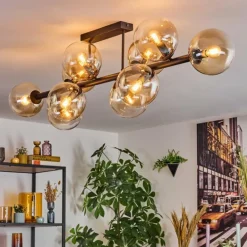 Gastor Plafonnier, Boule lumineuse Ambre, Clair, 10 lumières