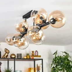 Gastor Plafonnier, Boule lumineuse Ambre, Clair, 10 lumières