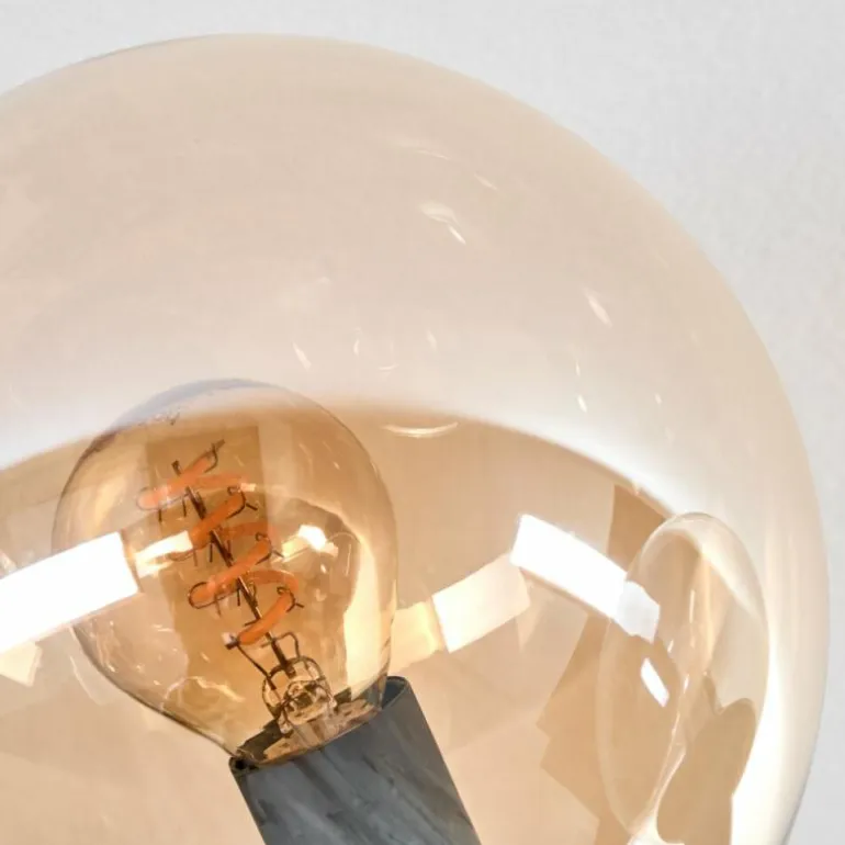Gastor Plafonnier, Boule lumineuse Ambre, Clair, Fumé, 10 lumières