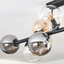 Gastor Plafonnier, Boule lumineuse Ambre, Clair, Fumé, 10 lumières