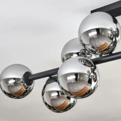 Gastor Plafonnier, Boule lumineuse Chrome, Fumé, 10 lumières