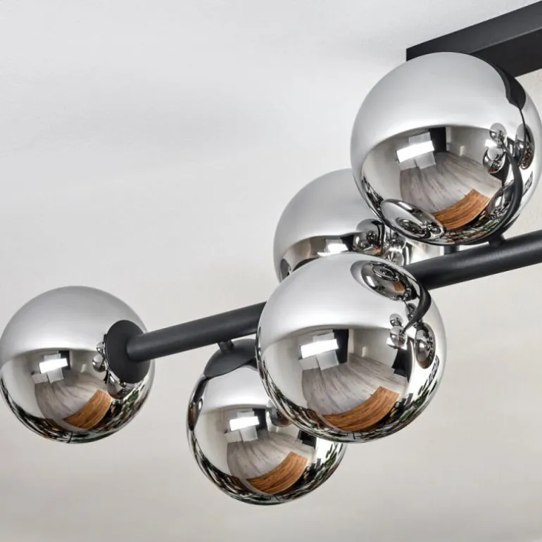 Gastor Plafonnier, Boule lumineuse Chrome, Fumé, 10 lumières