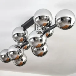 Gastor Plafonnier, Boule lumineuse Chrome, Fumé, 10 lumières