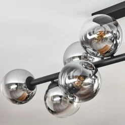 Gastor Plafonnier, Boule lumineuse Chrome, Clair, Fumé, 10 lumières