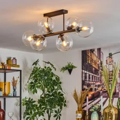 Gastor Plafonnier, Boule lumineuse Clair, 6 lumières