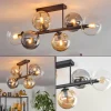 Gastor Plafonnier, Boule lumineuse Ambre, Clair, Fumé, 6 lumières