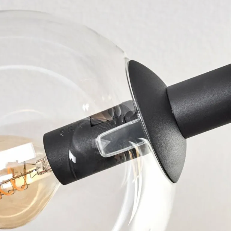Gastor Plafonnier, Boule lumineuse Ambre, Clair, Fumé, 6 lumières