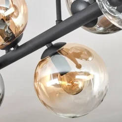 Gastor Plafonnier, Boule lumineuse Ambre, Clair, Fumé, 6 lumières