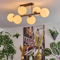 Gastor Plafonnier, Boule lumineuse Blanc, 6 lumières
