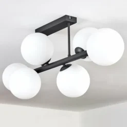 Gastor Plafonnier, Boule lumineuse Blanc, 6 lumières