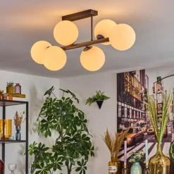 Gastor Plafonnier, Boule lumineuse Blanc, 6 lumières