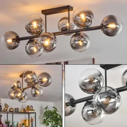 Gastor Plafonnier, Boule lumineuse Clair, Fumé, 8 lumières