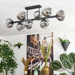 Gastor Plafonnier, Boule lumineuse Clair, Fumé, 8 lumières