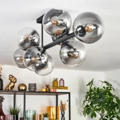 Gastor Plafonnier, Boule lumineuse Clair, Fumé, 8 lumières