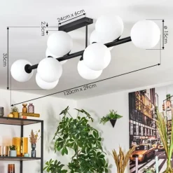 Gastor Plafonnier, Boule lumineuse Blanc, 10 lumières