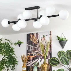 Gastor Plafonnier, Boule lumineuse Blanc, 10 lumières