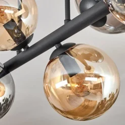 Gastor Plafonnier, Boule lumineuse Ambre, Fumé, 6 lumières