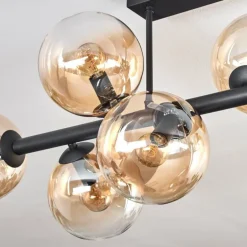 Gastor Plafonnier, Boule lumineuse Ambre, Clair, 8 lumières