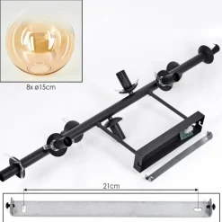 Gastor Plafonnier, Boule lumineuse Ambre, Clair, 8 lumières