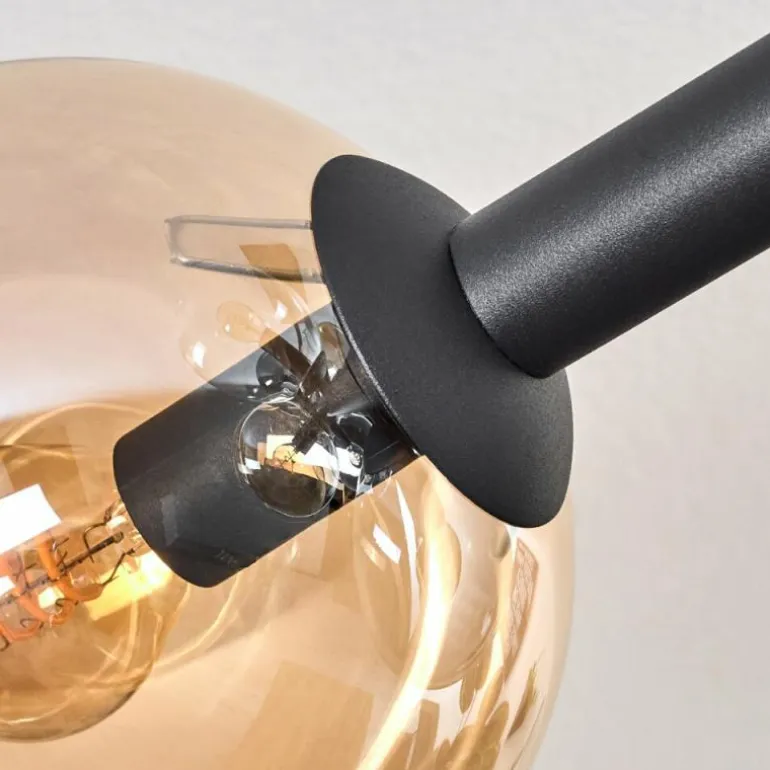 Gastor Plafonnier, Boule lumineuse Ambre, Clair, Fumé, 8 lumières