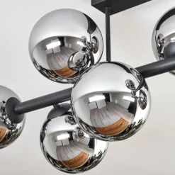 Gastor Plafonnier, Boule lumineuse Chrome, Fumé, 8 lumières