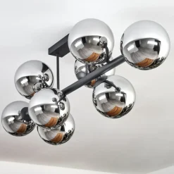 Gastor Plafonnier, Boule lumineuse Chrome, Fumé, 8 lumières