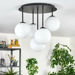 Gastor Plafonnier, Boule lumineuse 45 cm Blanc, 5 lumières