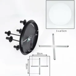 Gastor Plafonnier, Boule lumineuse 45 cm Blanc, 5 lumières