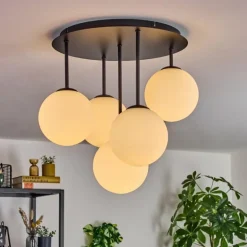 Gastor Plafonnier, Boule lumineuse 45 cm Blanc, 5 lumières