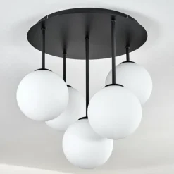 Gastor Plafonnier, Boule lumineuse 45 cm Blanc, 5 lumières