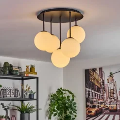 Gastor Plafonnier, Boule lumineuse 45 cm Blanc, 5 lumières