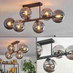 Gastor Plafonnier, Boule lumineuse Fumé, 6 lumières