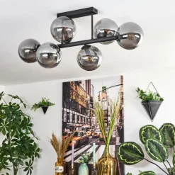 Gastor Plafonnier, Boule lumineuse Fumé, 6 lumières
