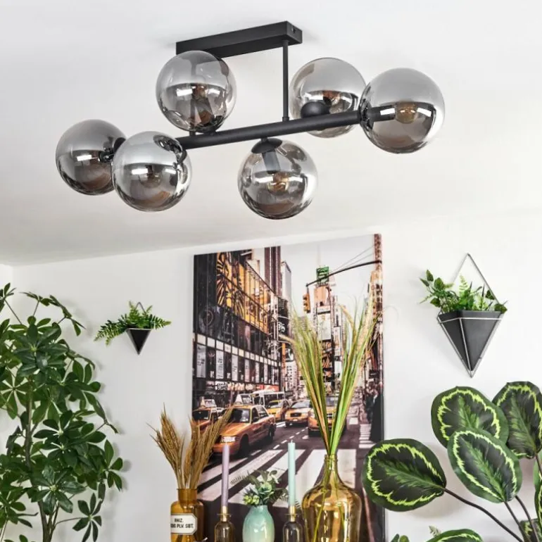 Gastor Plafonnier, Boule lumineuse Fumé, 6 lumières