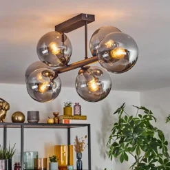 Gastor Plafonnier, Boule lumineuse Fumé, 6 lumières