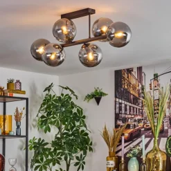 Gastor Plafonnier, Boule lumineuse Fumé, 6 lumières