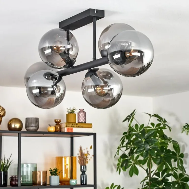 Gastor Plafonnier, Boule lumineuse Fumé, 6 lumières