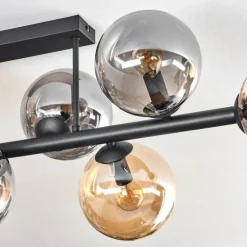 Gastor Plafonnier, Boule lumineuse Ambre, Fumé, 8 lumières