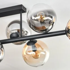 Gastor Plafonnier, Boule lumineuse Ambre, Clair, Fumé, 8 lumières