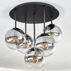 Gastor Plafonnier, Boule lumineuse 45 cm Clair, Fumé, 5 lumières