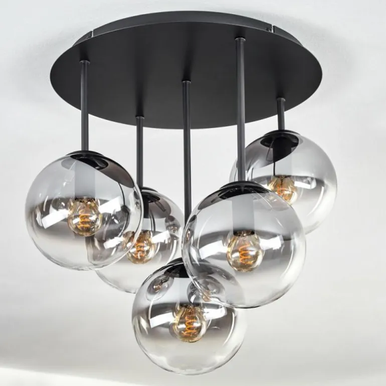 Gastor Plafonnier, Boule lumineuse 45 cm Clair, Fumé, 5 lumières