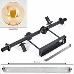 Gastor Plafonnier, Boule lumineuse Ambre, 6 lumières
