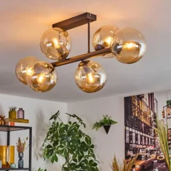 Gastor Plafonnier, Boule lumineuse Ambre, 6 lumières