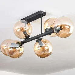 Gastor Plafonnier, Boule lumineuse Ambre, 6 lumières
