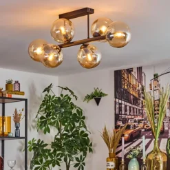 Gastor Plafonnier, Boule lumineuse Ambre, 6 lumières