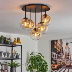 Gastor Plafonnier, Boule lumineuse 45 cm Ambre, Clair, 5 lumières