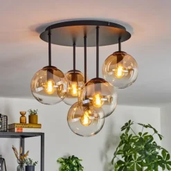 Gastor Plafonnier, Boule lumineuse 45 cm Ambre, Clair, 5 lumières